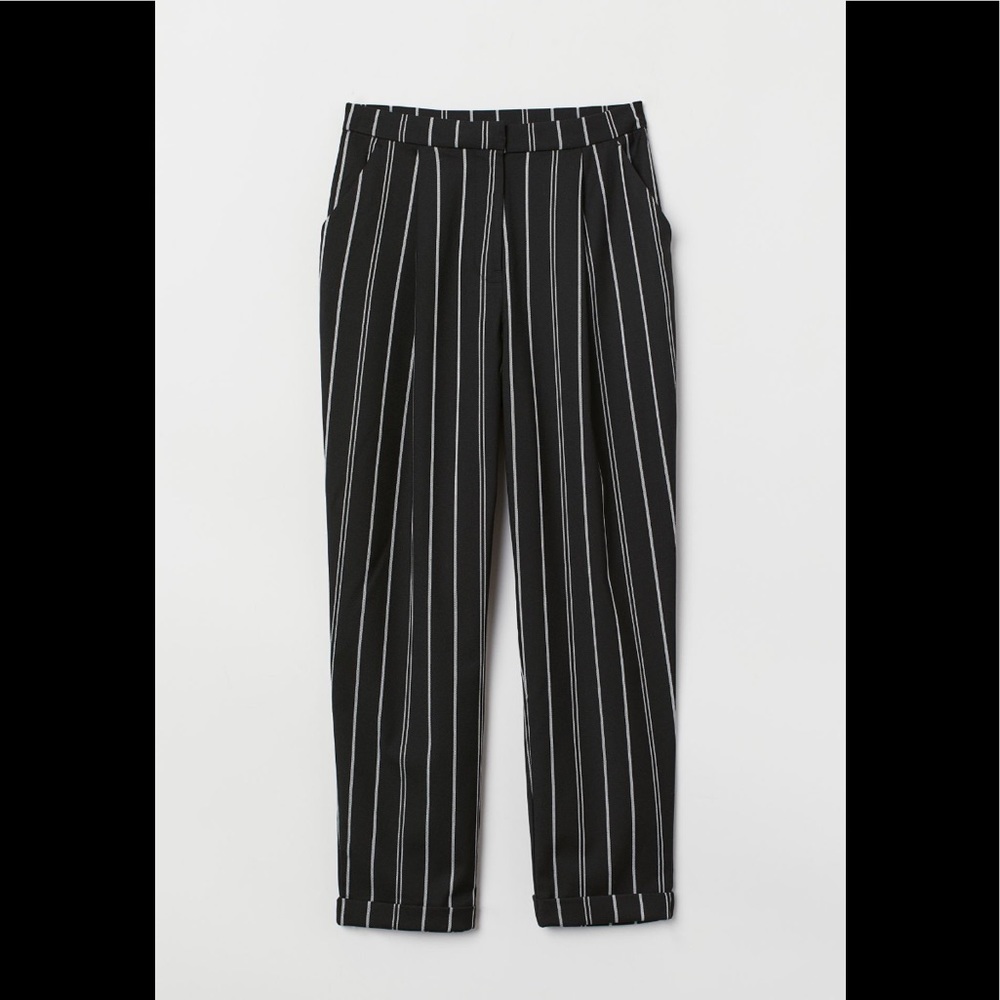 H&M Black and white stripe dress pants